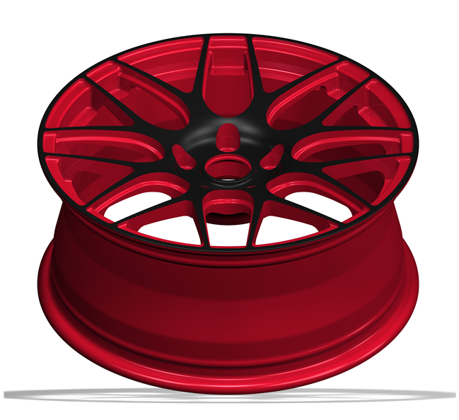 Red and black wheels