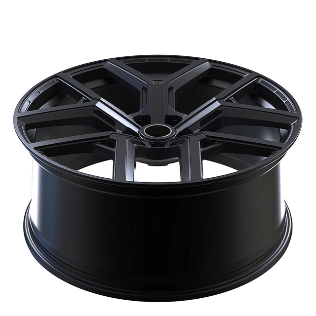 Black machine face car rim