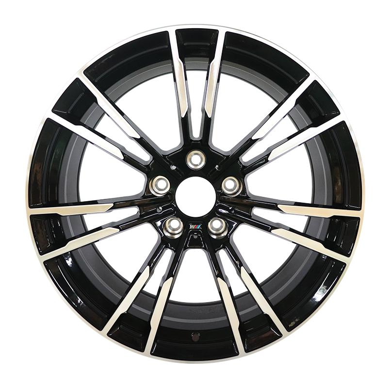 22 inch 5*120 mm black polished multi spoke forged wheels