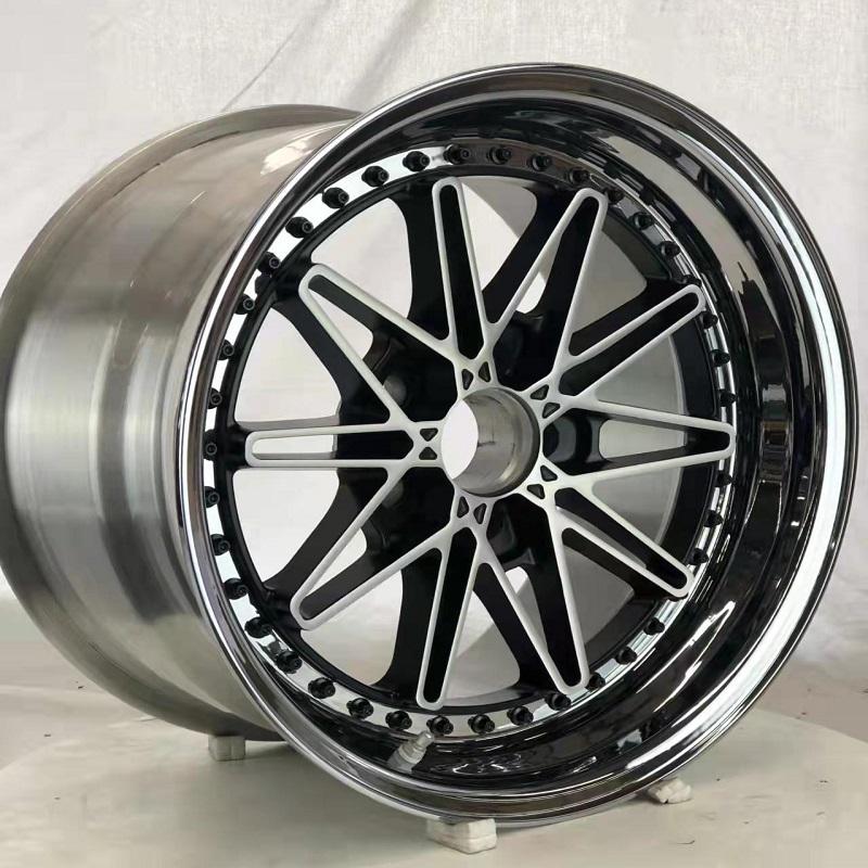 3 piece multi spokes deep dish forged wheel rim