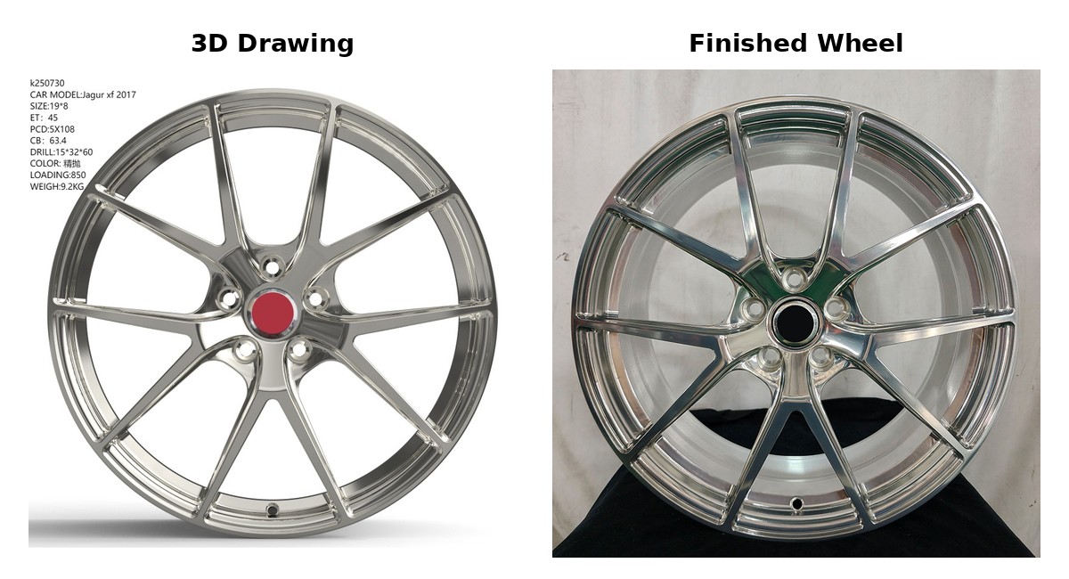 3D drawing confirmation for a custom forged wheel