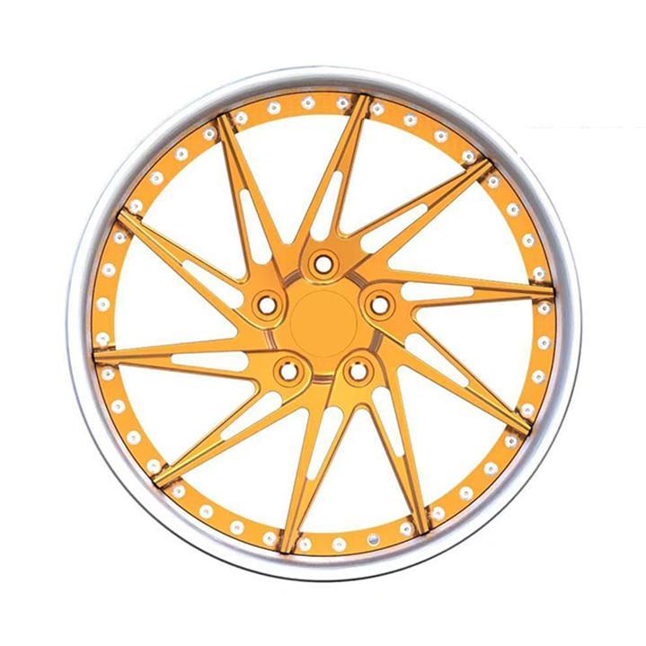 Gold forged car wheel rim